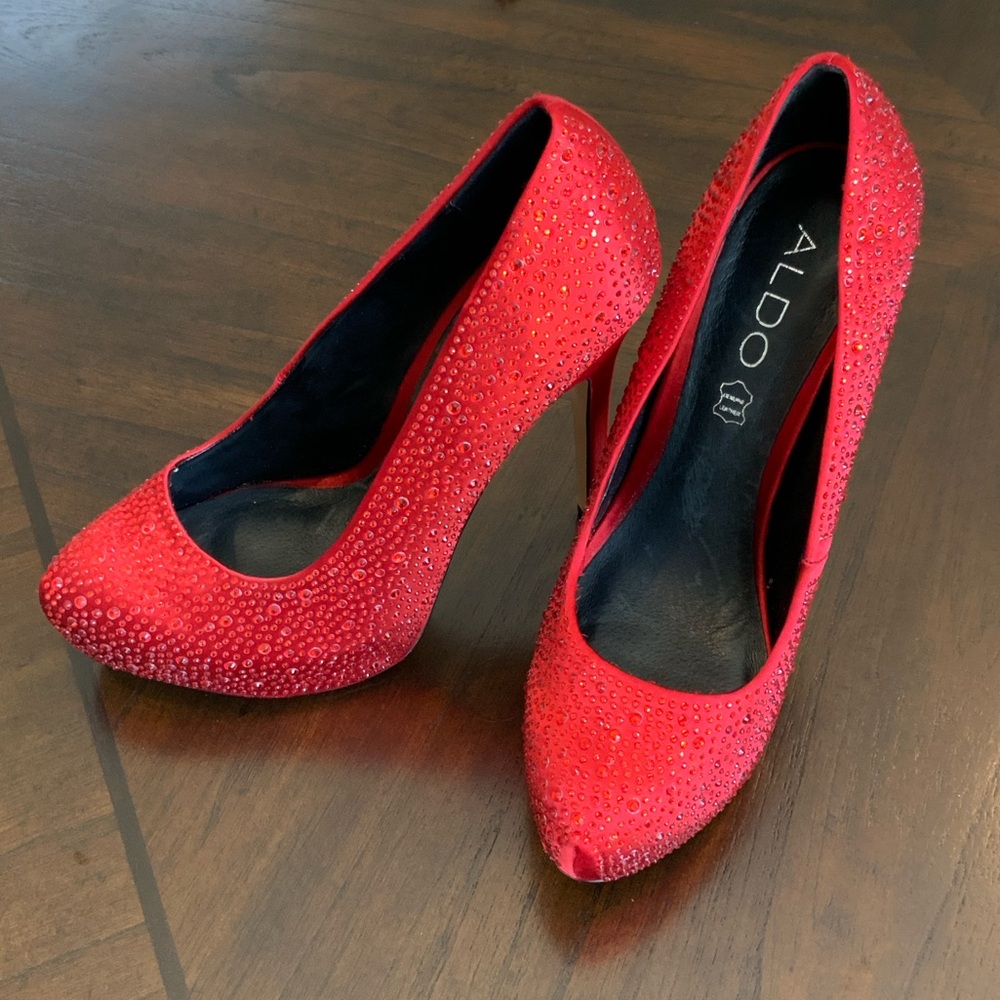 Aldo Sparkling Red Stiletto Heels